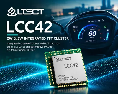 LCC42 module on a two-wheeler digital instrument cluster