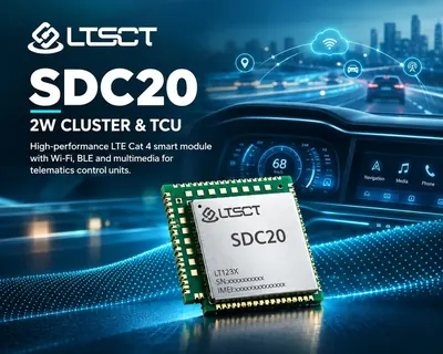 SDC20 module in front of a connected vehicle dashboard